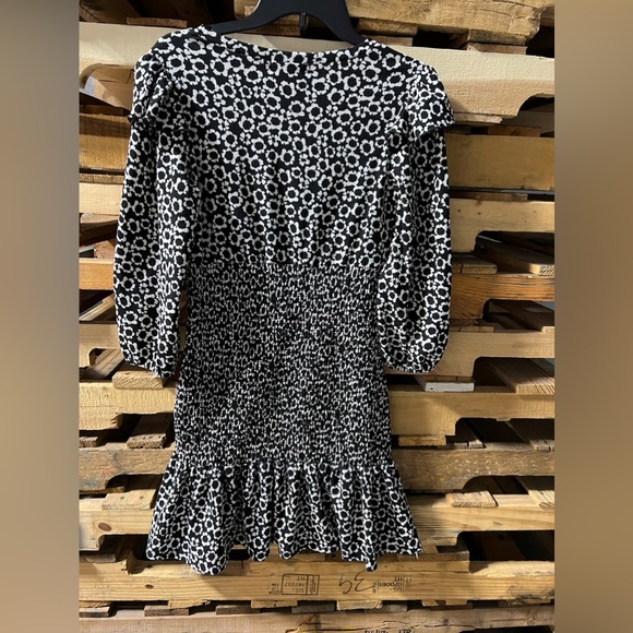 Emerald Sundae smocked sz M black and white dress - Picture 2 of 7